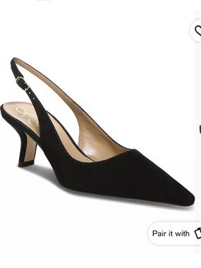 Sam Edelman Bianca Black Suede Slingback Pumps 7.5